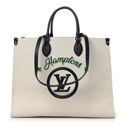 Louis Vuitton Jacquard Embroidered Tufted Monogram Hamptons Onthego GM 1 of 9