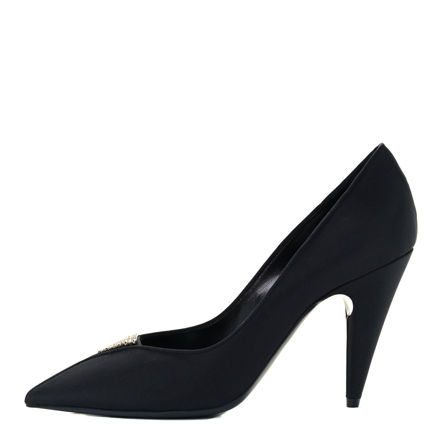 Saint Laurent Crystal Embellished Faille Paris 95 Pumps 38 Black 1 of 11