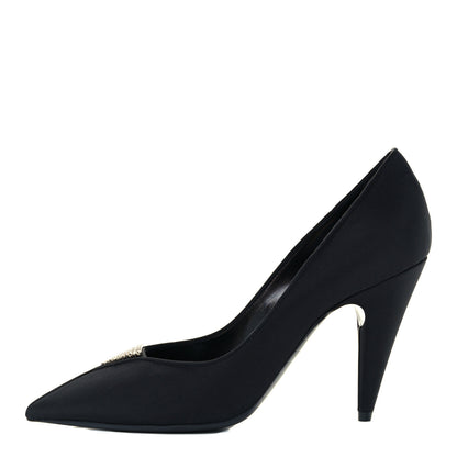 Saint Laurent Crystal Embellished Faille Paris 95 Pumps 38 Black 1 of 11