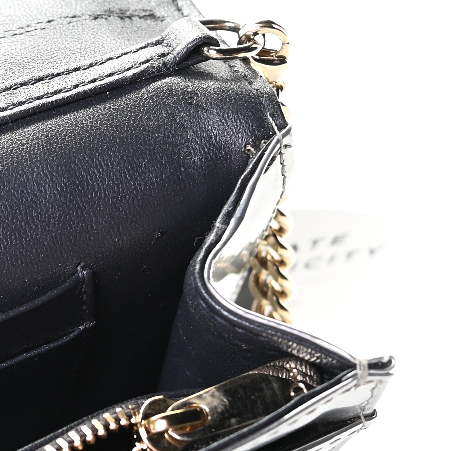 Christian Dior Metallic Patent Micro-Cannage Diorama Wallet on Chain Pouch Graphine 7 of 10