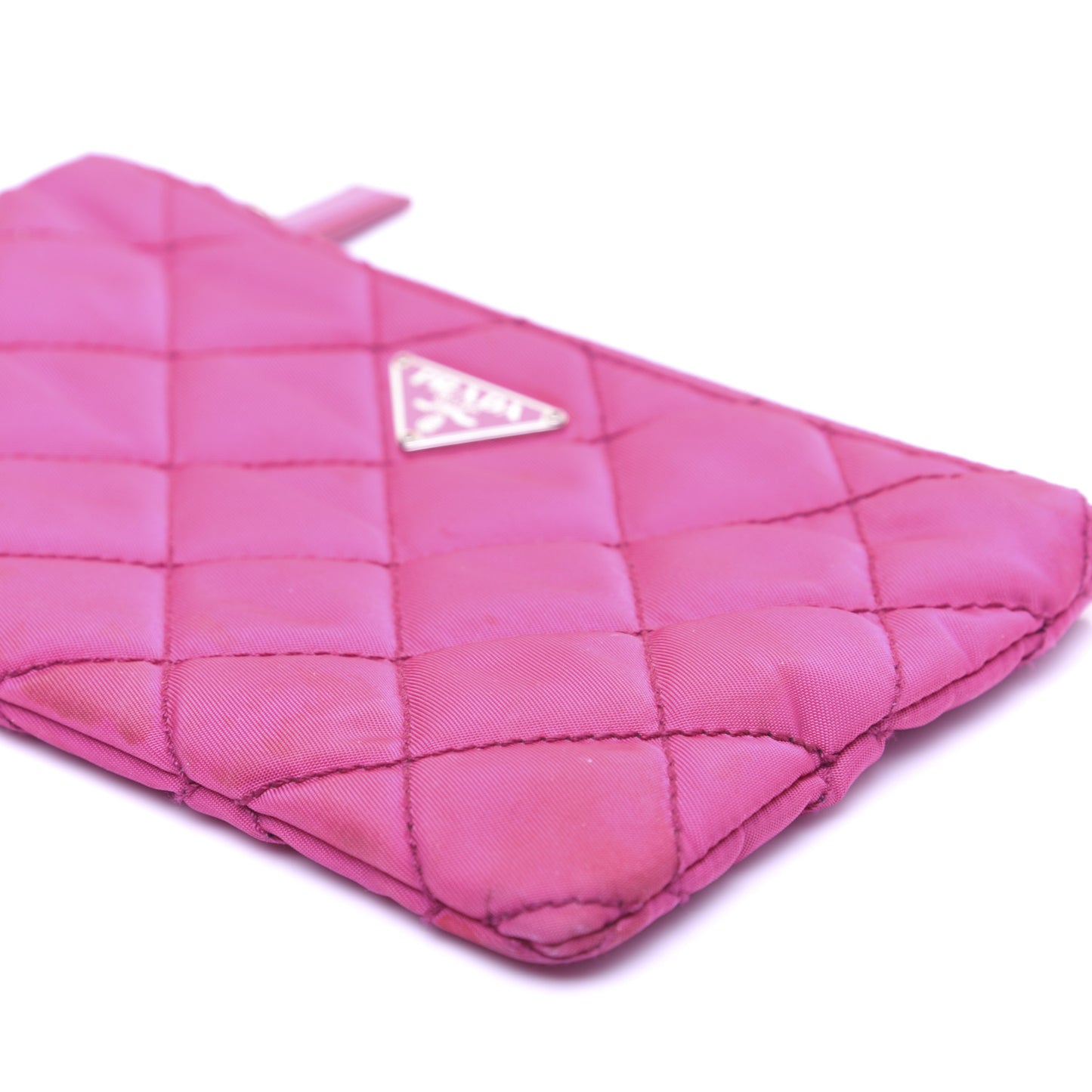 Nylon Tessuto Impuntu Pouch Fuxia