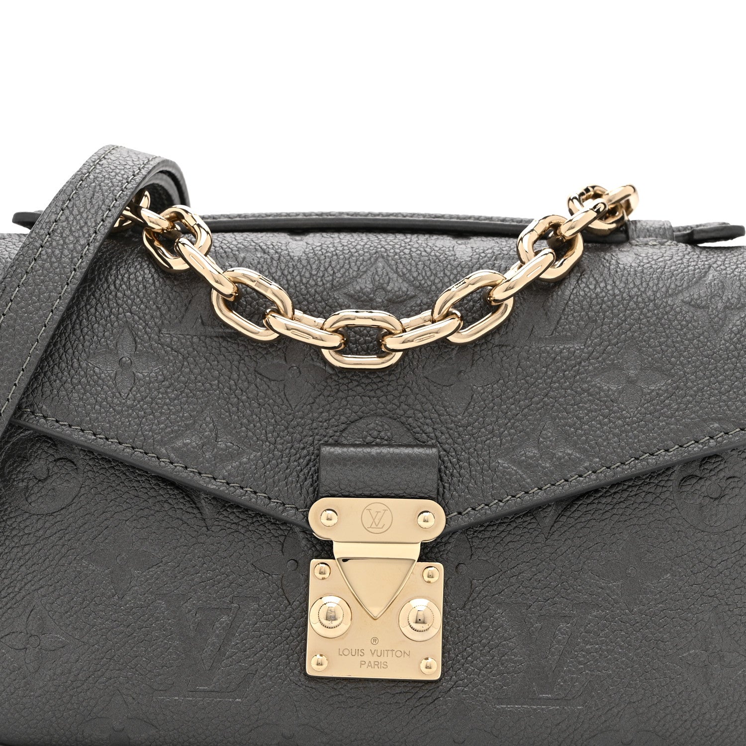 Louis Vuitton Shimmery Empreinte LV Ski Pochette Metis East West Gun Metal 7 of 9