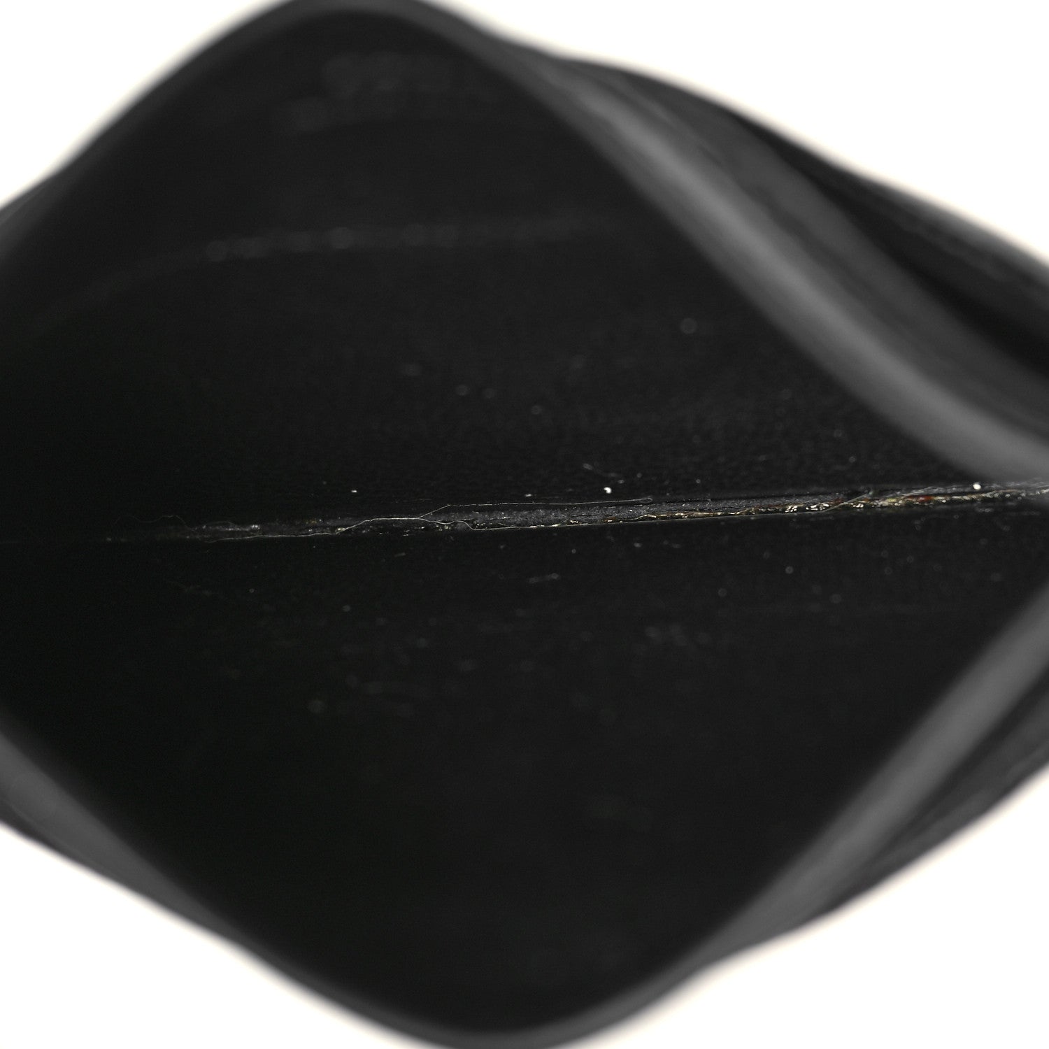 Saint Laurent Grain De Poudre Matelasse Chevron Monochrome Monogram Credit Card Case Black 5 of 7