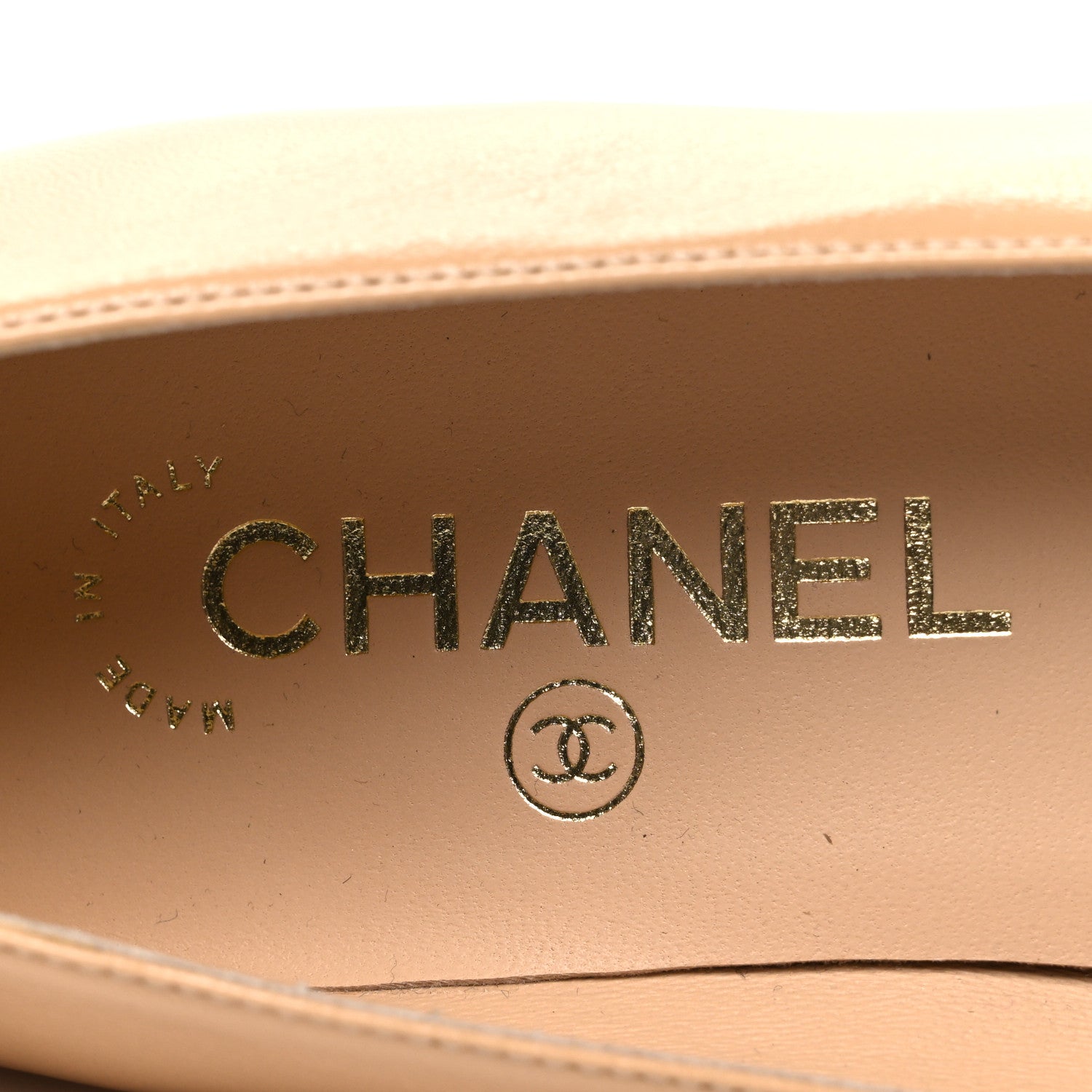 Chanel Shiny Lambskin Grosgrain Pointed Toe CC Ballet Flats 36 Beige Black 9 of 11