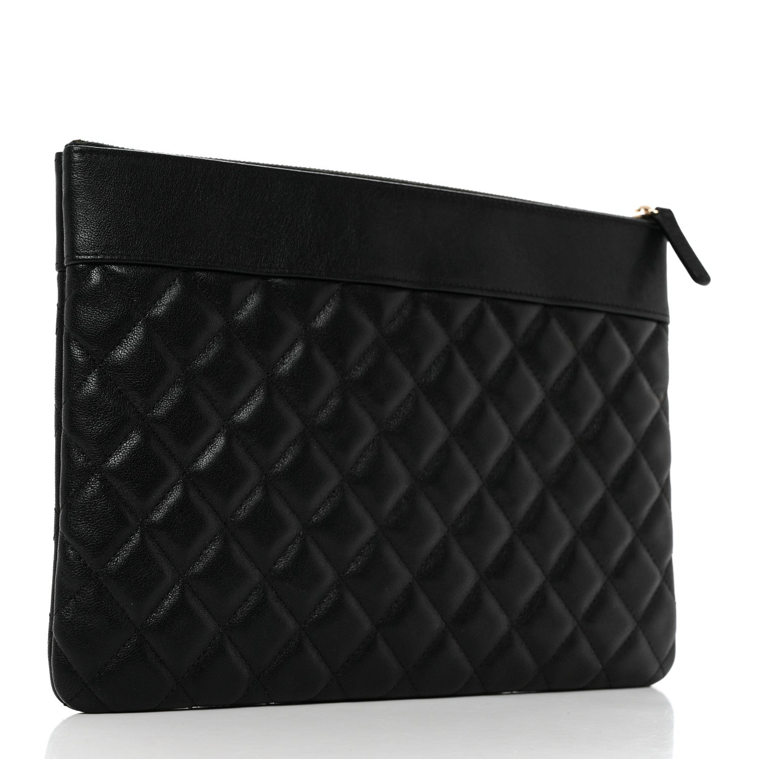 Chanel Caviar Quilted Mademoiselle Vintage Large Zip Pouch Black 4 of 8
