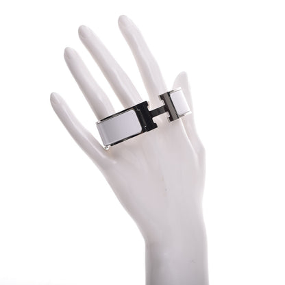 Hermes Enamel Wide Clic Clac H Bracelet GM White 2 of 5