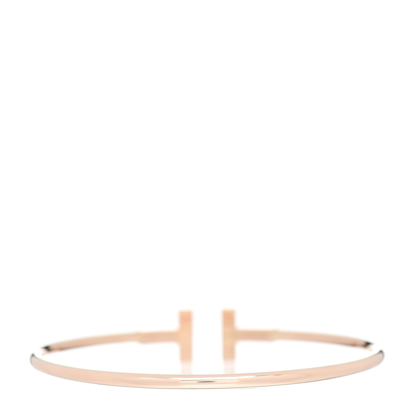 18K Rose Gold Diamond T Wire Bracelet