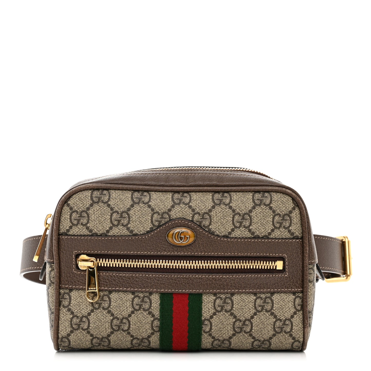 GG Supreme Monogram Web Small Ophidia Belt Bag 75 30 Dark Brown