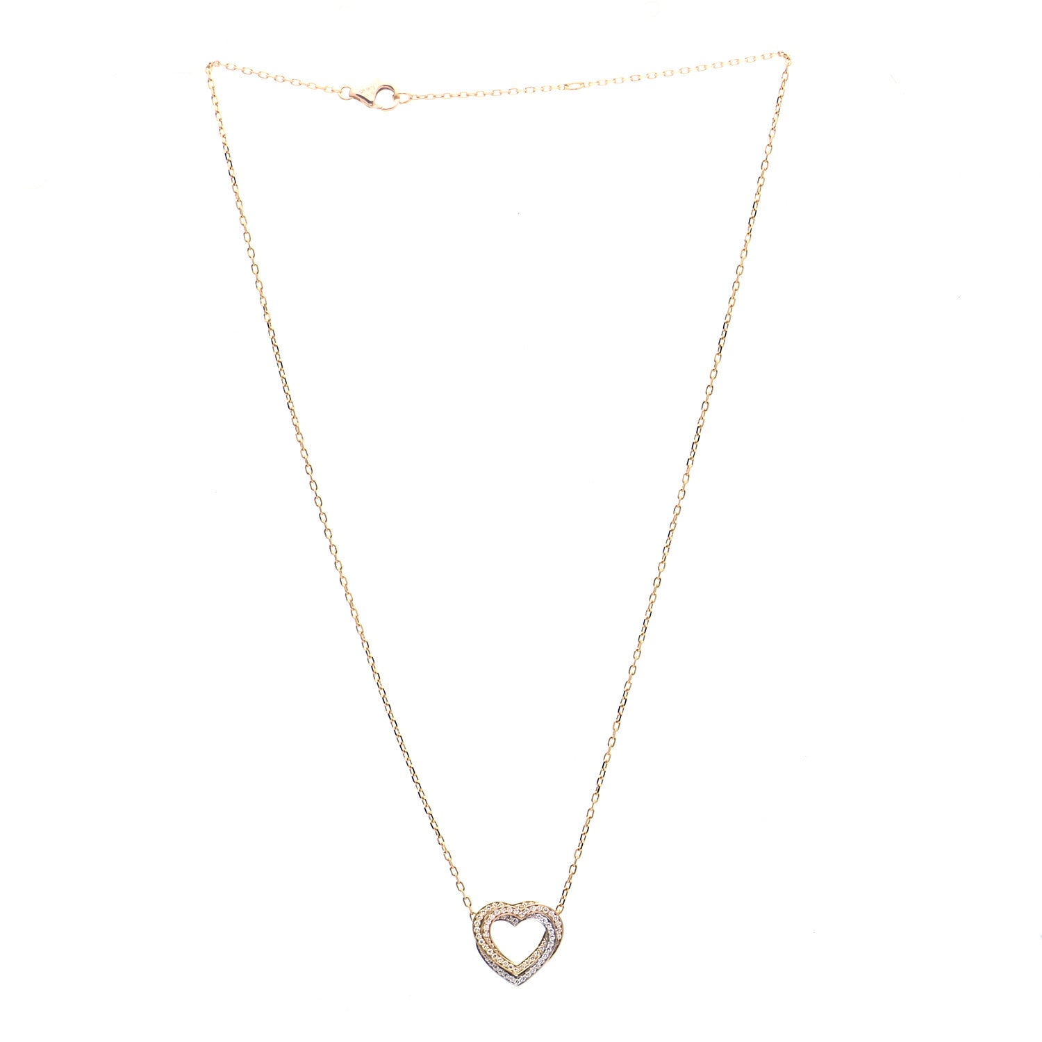 Cartier 18K Pink Yellow White Gold Diamond Trinity Heart Paved Pendant Necklace 3 of 8