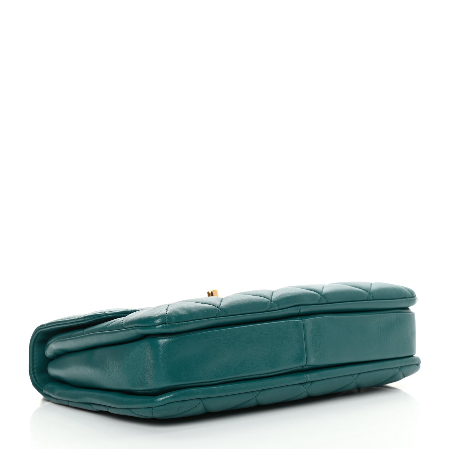 Lambskin Quilted Small Trendy CC Flap Dual Handle Bag Green