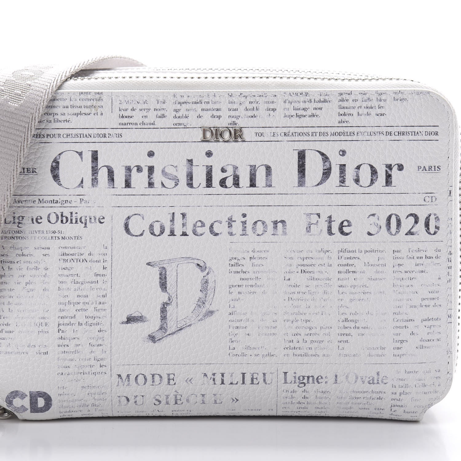 Christian Dior X DANIEL ARSHAM Grained Calfskin Newspaper Messenger White 9 of 14
