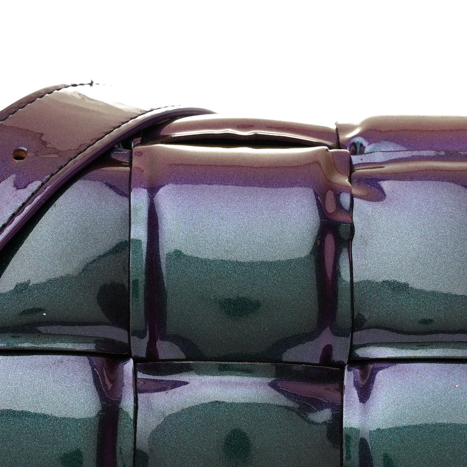 Bottega Veneta Glossy Nail Polish Nappa Maxi Intreccio Padded Cassette Crossbody Bag Holographic 8 of 11