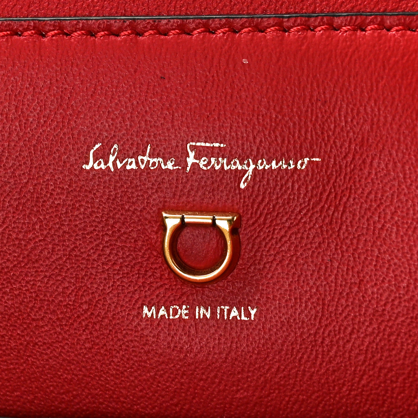 Calfskin Gancini Embossed Trifolio Top Handle Bag Lipstick