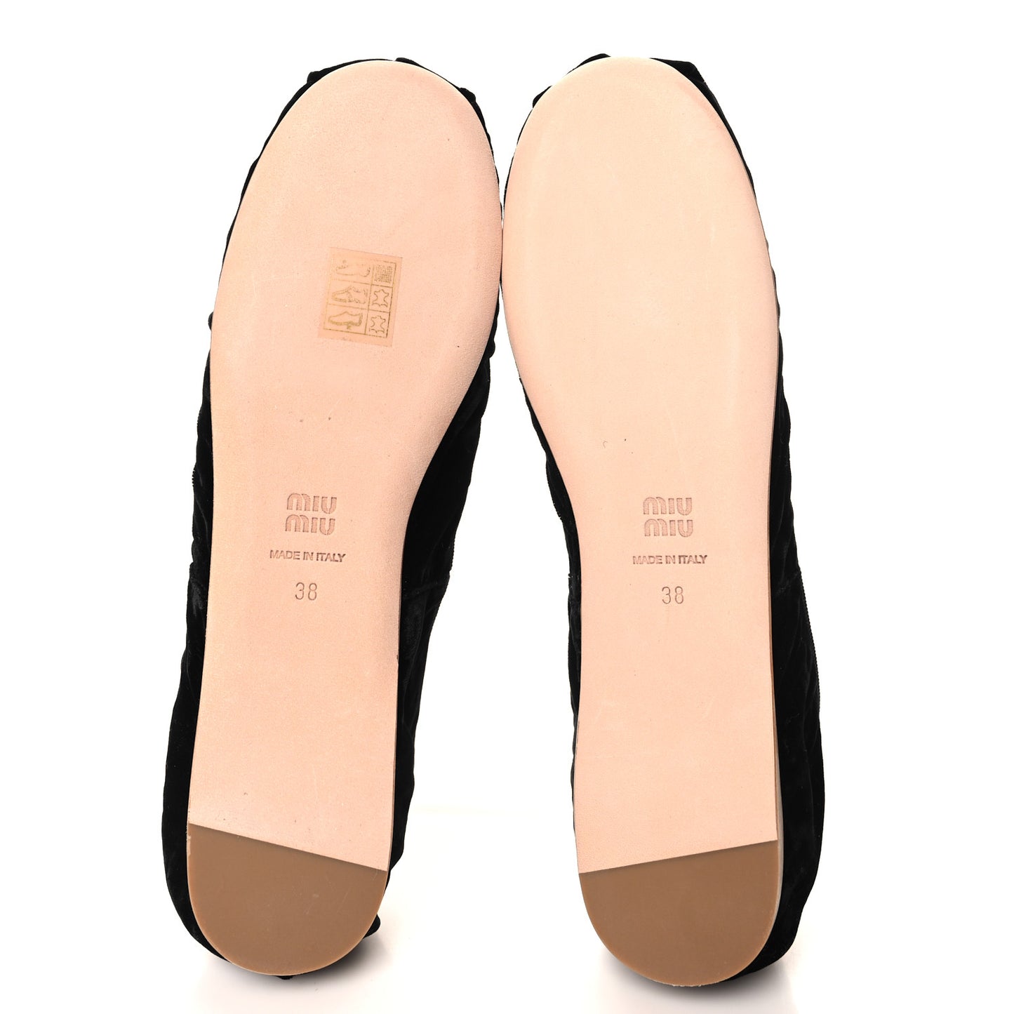 Velluto Froisse Ballerina Flats 38 Black