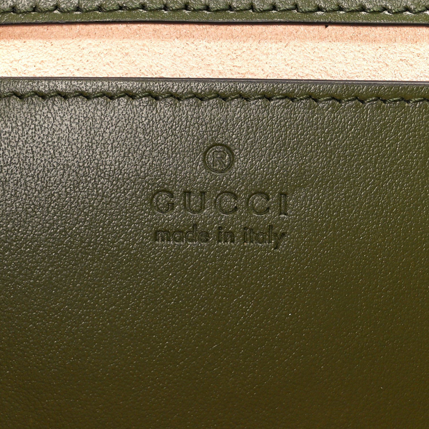 Gucci Calfskin Matelasse Aria Mini GG Marmont Shoulder Bag Military Wood 6 of 11
