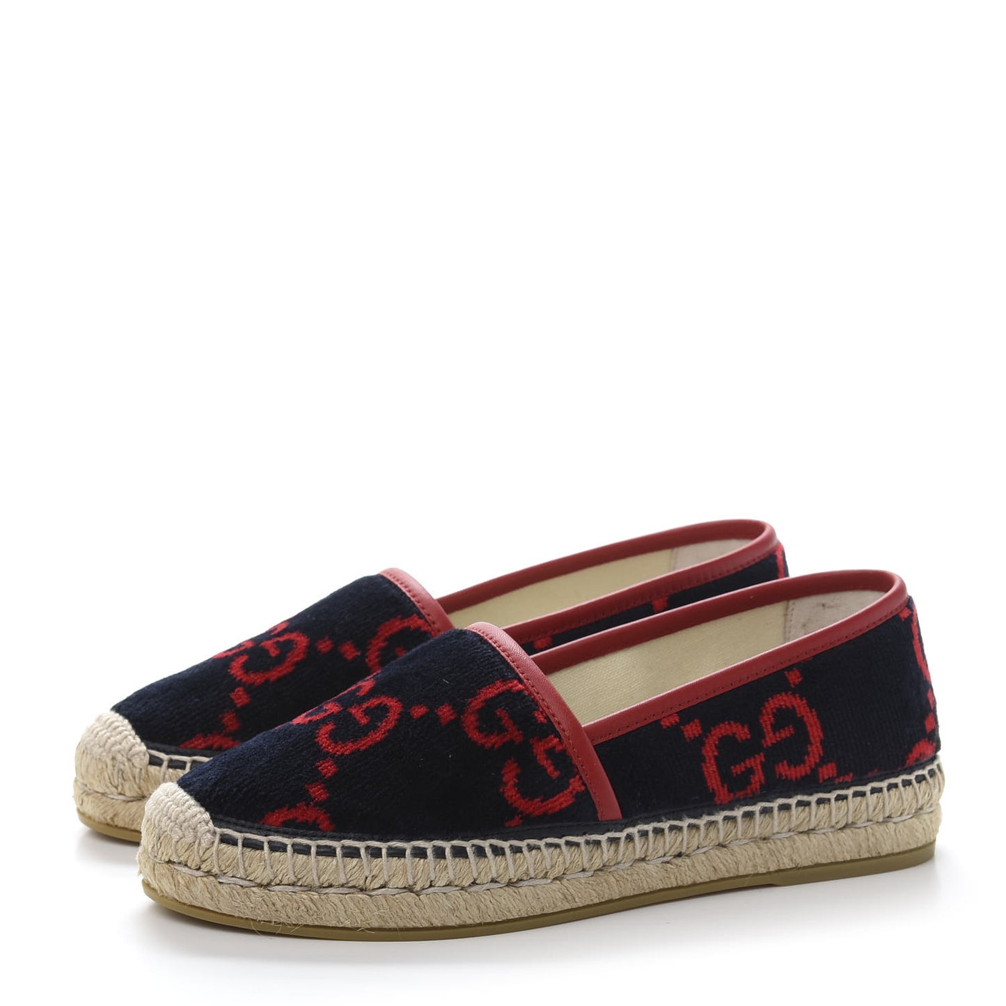 Terry Cloth GG Monogram Espadrilles 35 Blue Red