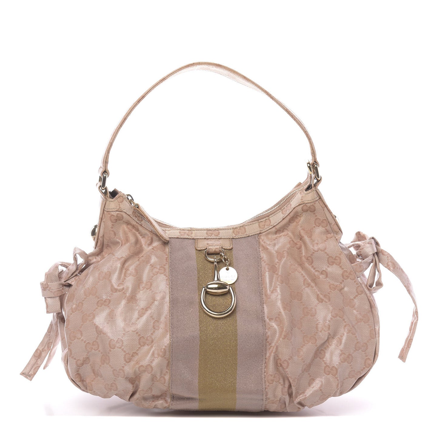 Crystal Monogram Web Hobo Blush