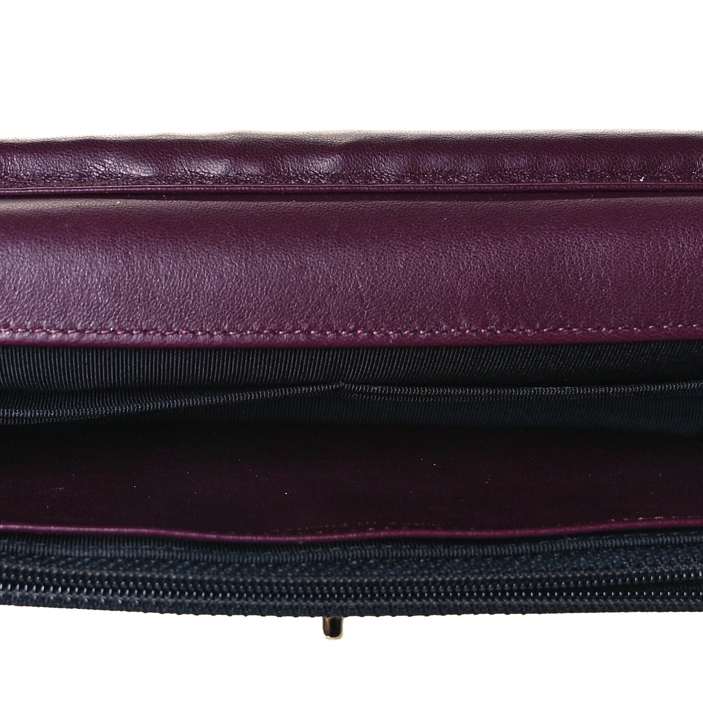 Lambskin Chevron Quilted Wallet On Chain WOC Black