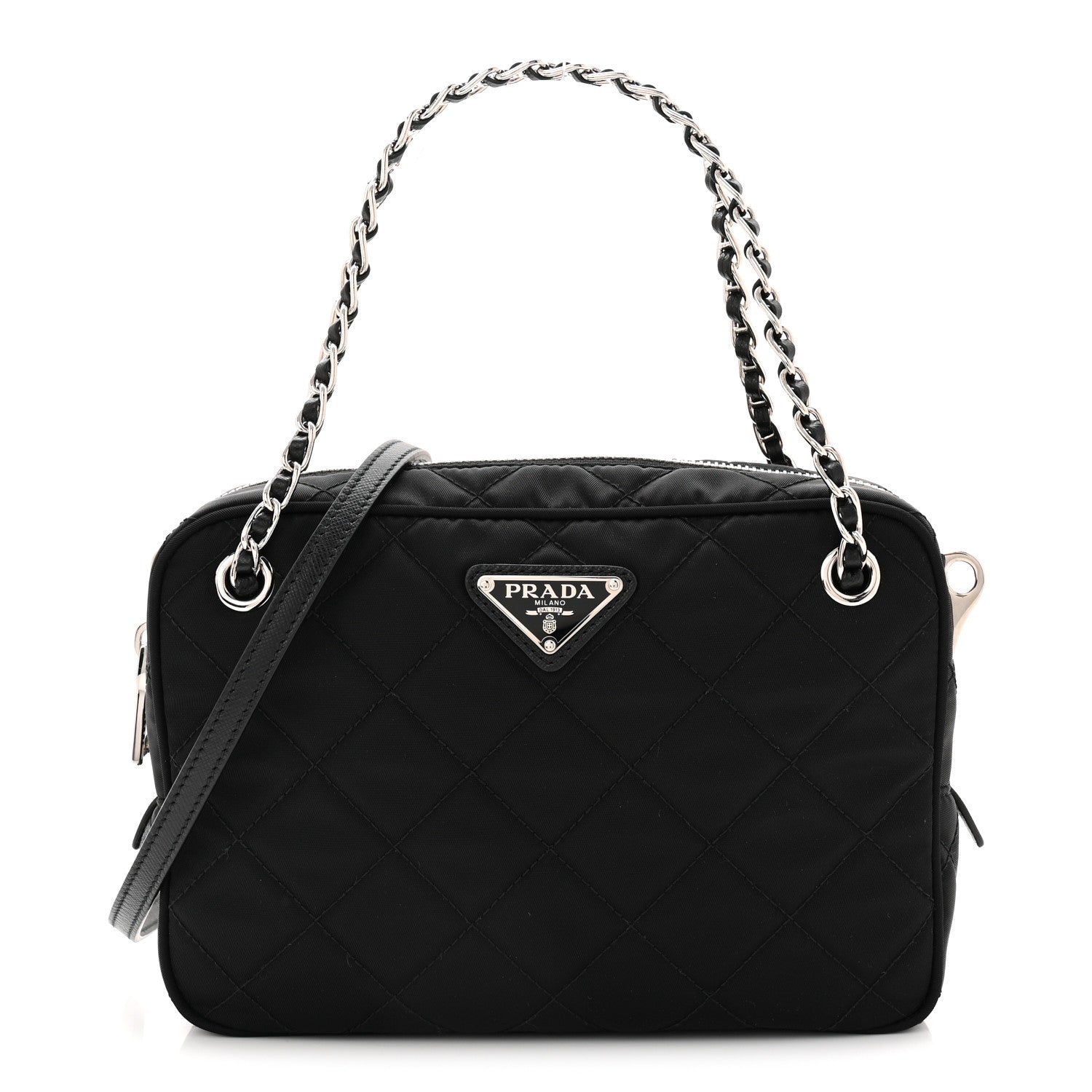 Prada Nylon Tessuto Impuntu Quilted Bandoliera Crossbody Bag Black 1 of 9