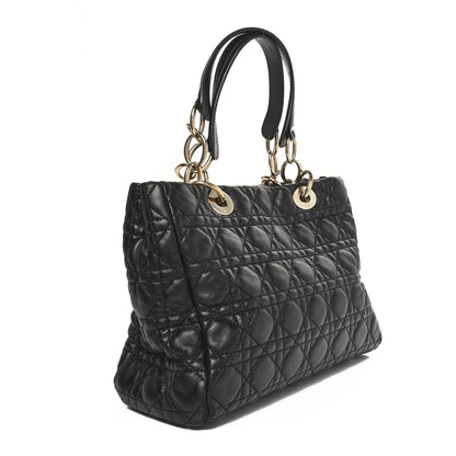 Christian Dior Lambskin Cannage Small Dior Soft Zipped Shopping Tote Black 2 of 9