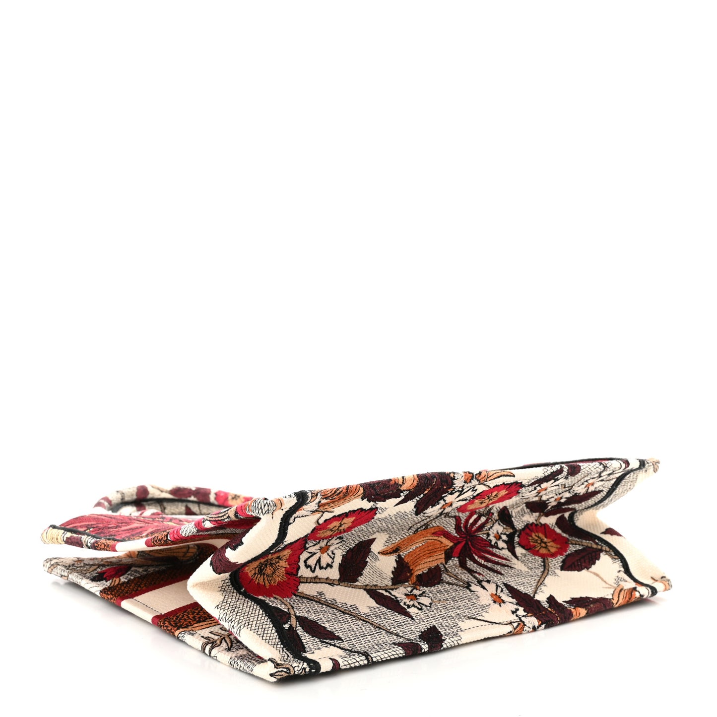 Canvas Embroidered Phoenix Medium Book Tote Red Multicolor