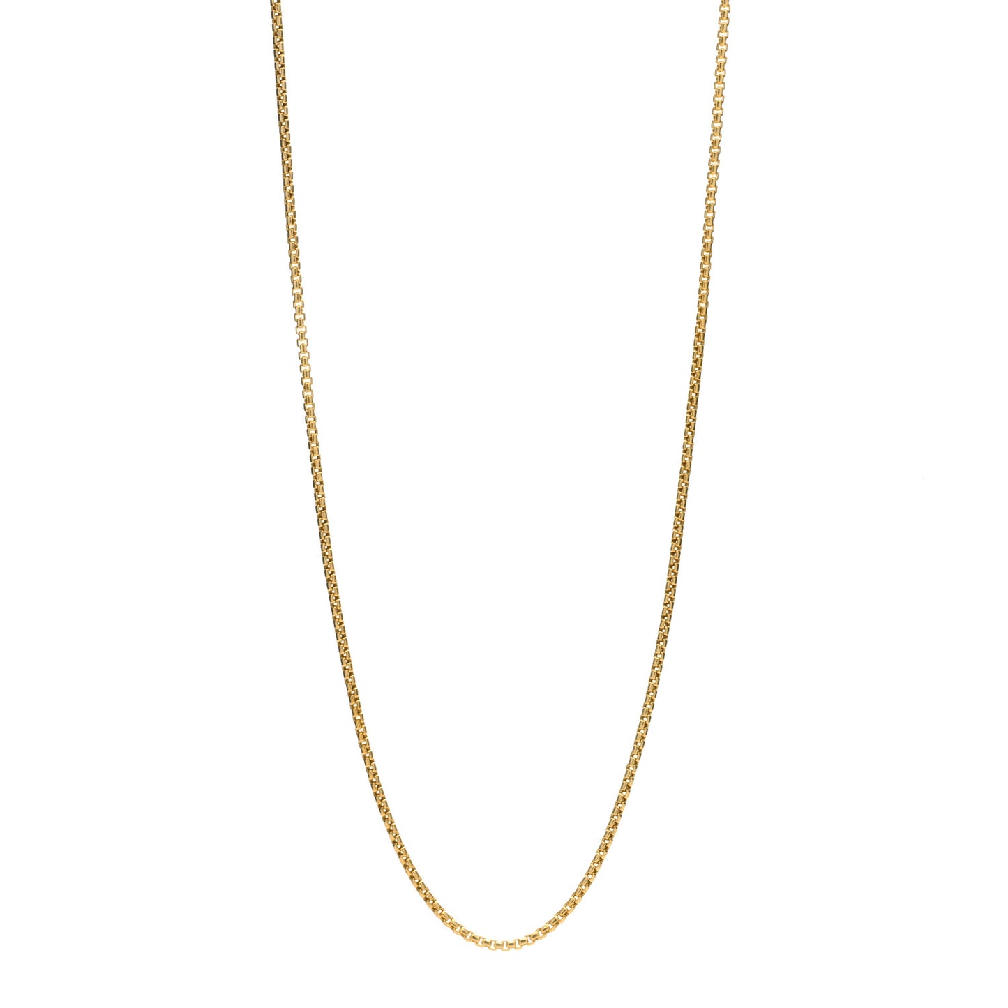 18K Yellow Gold 2.5mm Box Chain Necklace 26"