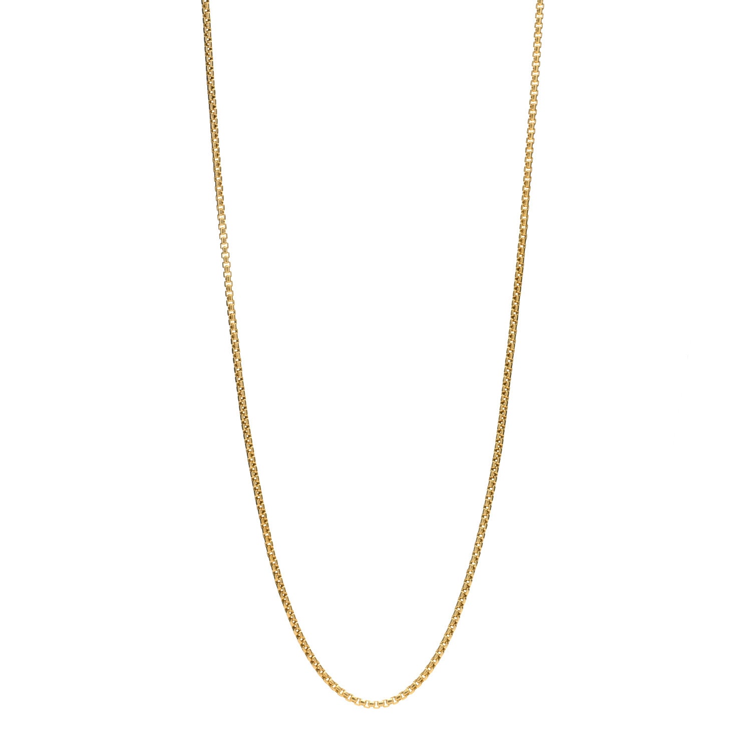 John Hardy 18K Yellow Gold 2.5mm Box Chain Necklace 26" 1 of 3