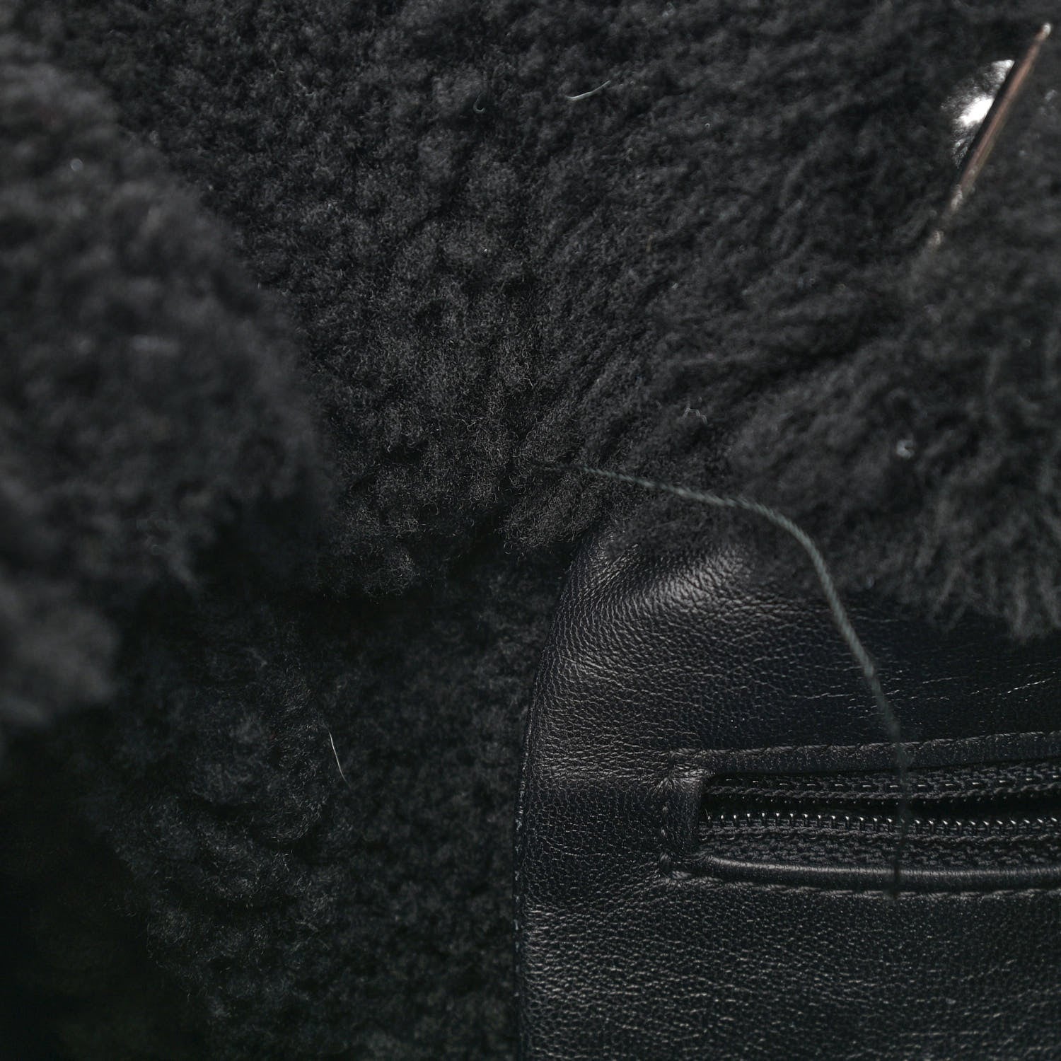 Chanel Lambskin Shearling Large Coco Neige Shopping Tote Black 10 of 10