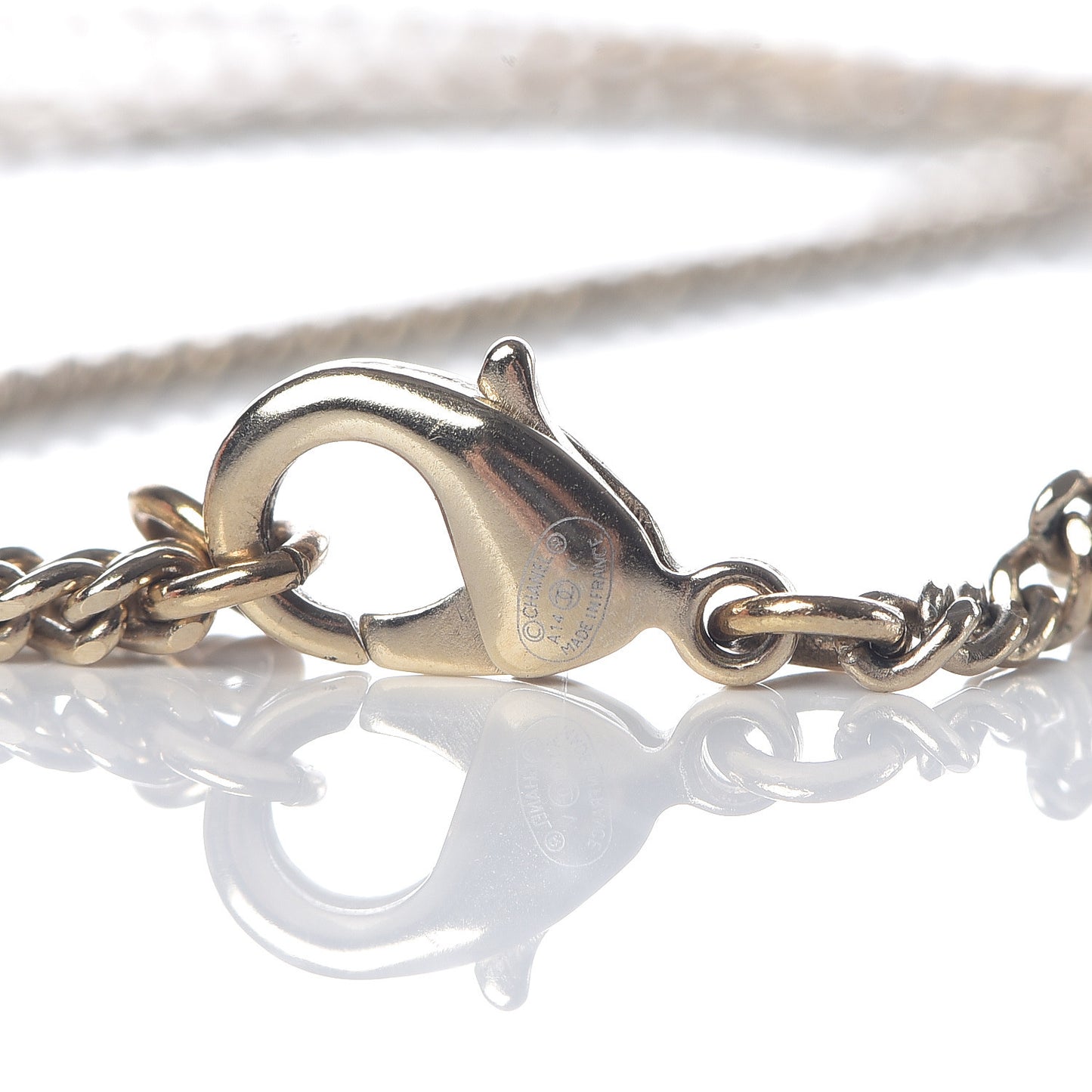 Pearl Crystal Large Camellia Pendant Necklace Light Gold