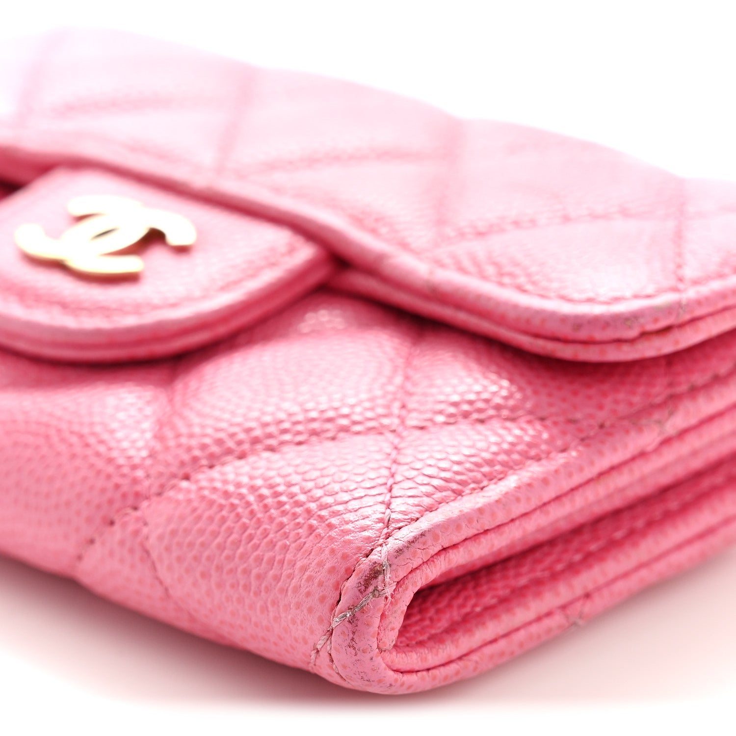 Chanel Caviar Quilted Flap Card Holder Wallet Pink 12 of 12