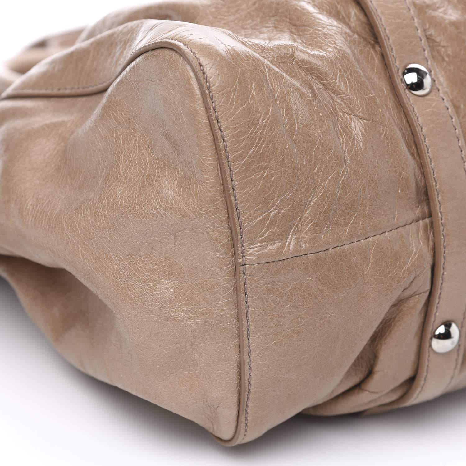 Miu Miu Vitello Shine Top Handle Satchel Cammeo 8 of 11