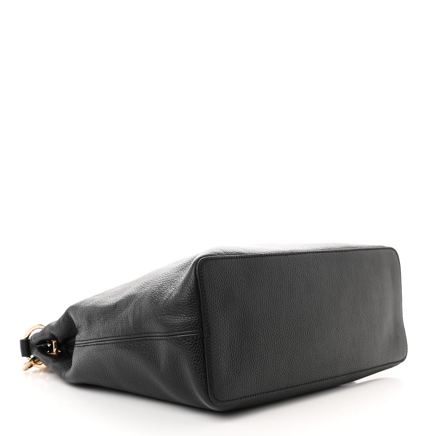 Pebbled Calfskin Large Soho Hobo Black
