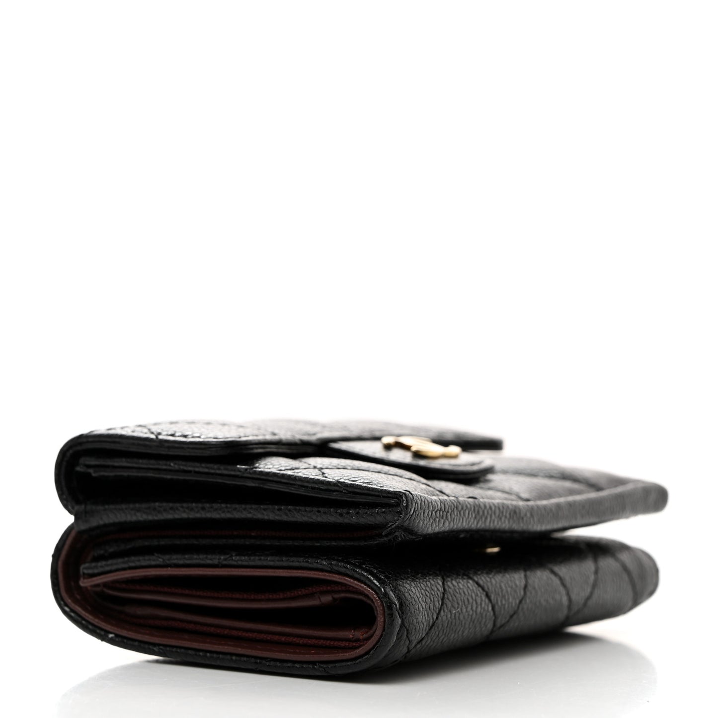 Caviar Quilted Double Flap Wallet Black