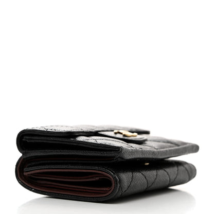 Chanel Caviar Quilted Double Flap Wallet Black 4 of 9