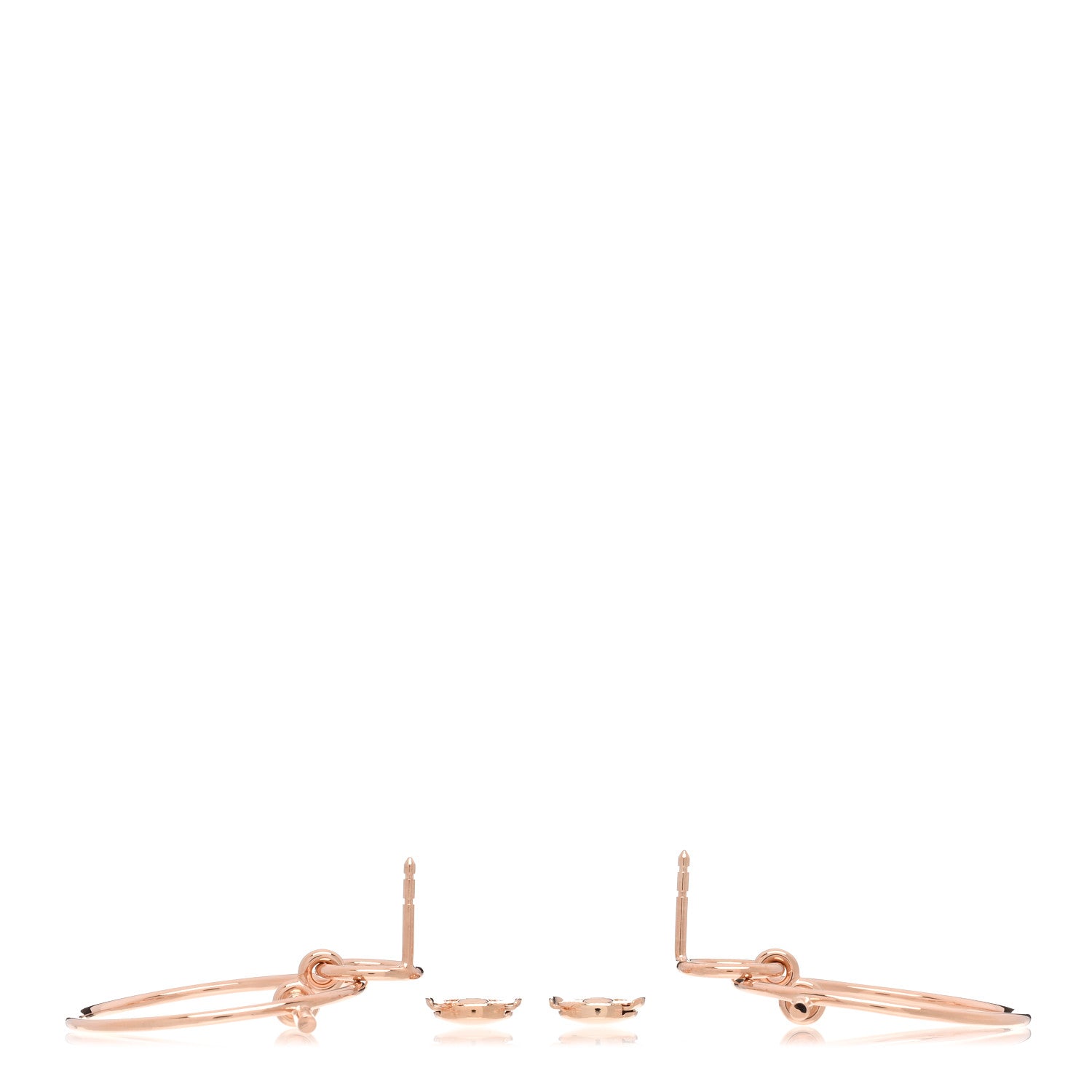 Hermes 18K Rose Gold PM Loop Earrings 3 of 5