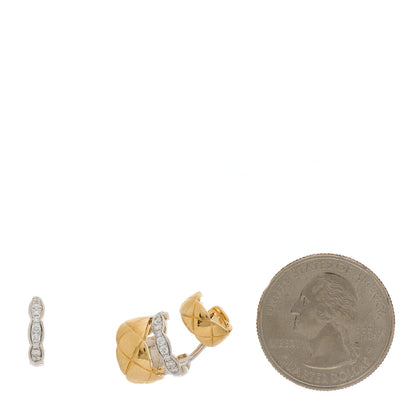 Chanel 18K Yellow White Gold Diamond Coco Crush Earrings 2 of 4