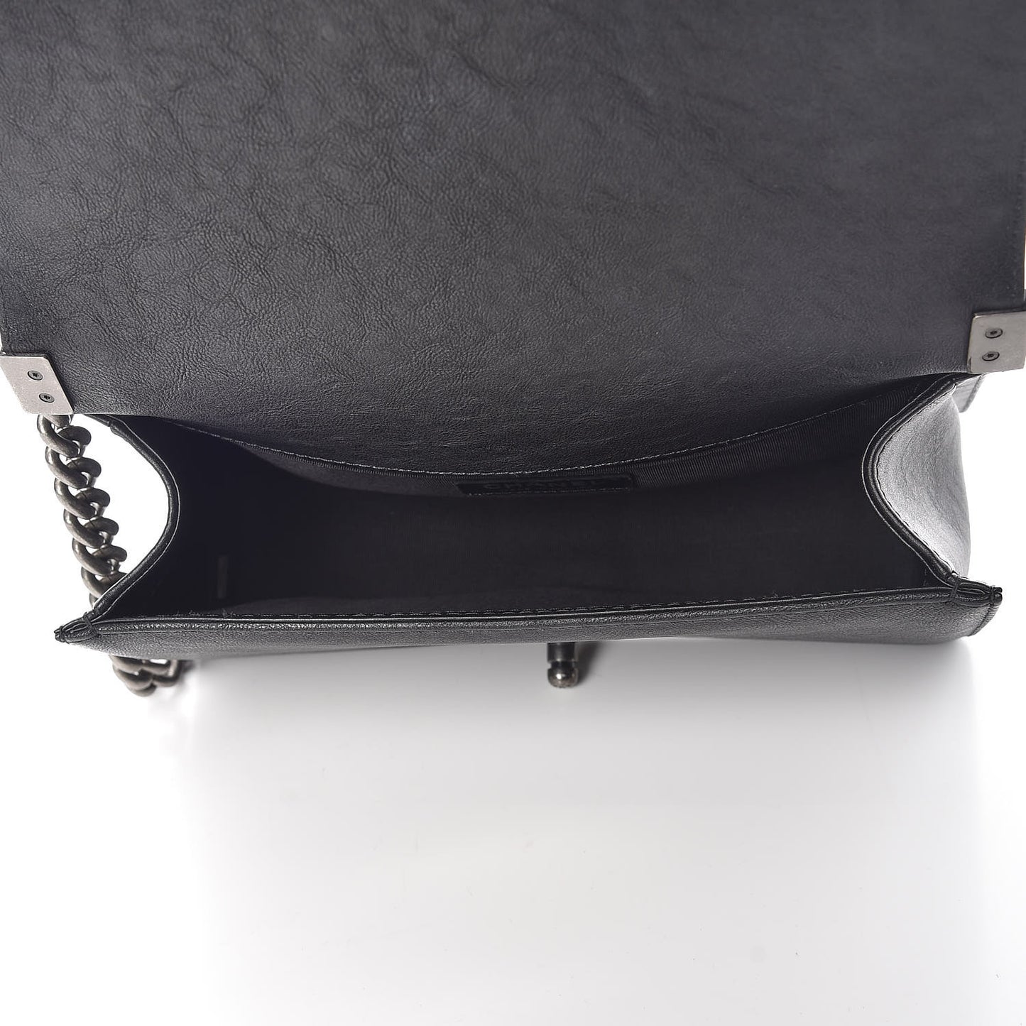 Calfskin Quilted Medium Boy Top Handle Flap Black