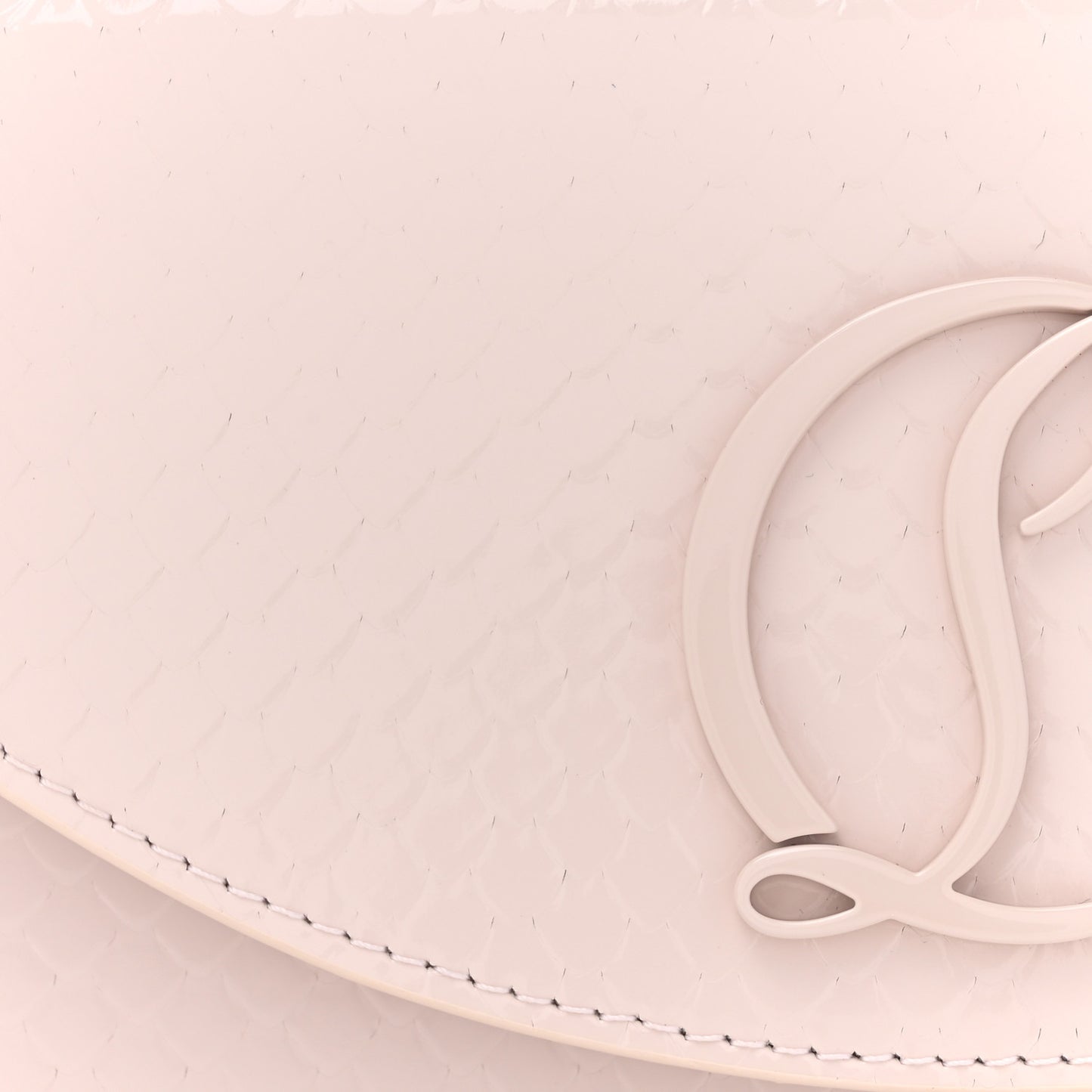 Patent Embossed Snakeskin Loubi54 Crossbody Clutch Pink