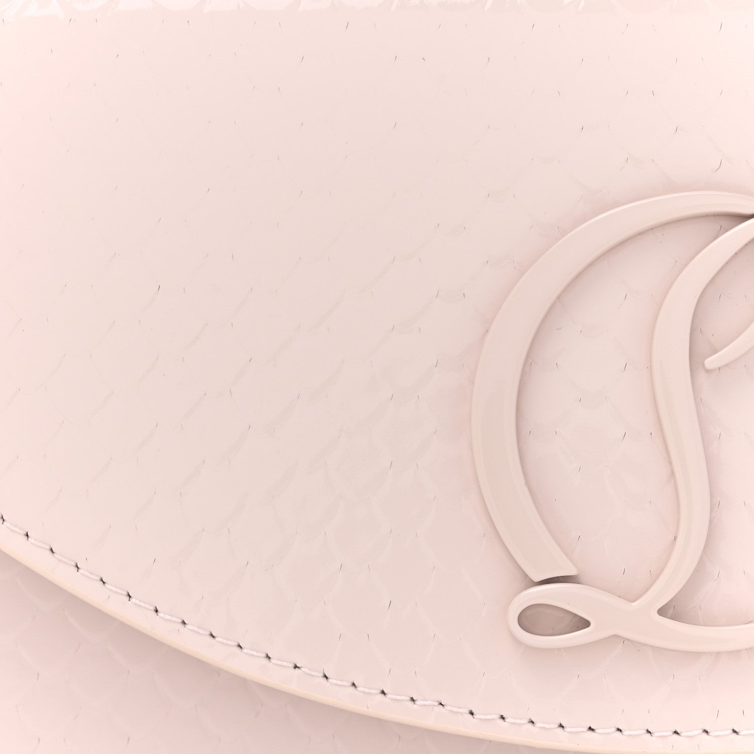 Christian Louboutin Patent Embossed Snakeskin Loubi54 Crossbody Clutch Pink 7 of 10