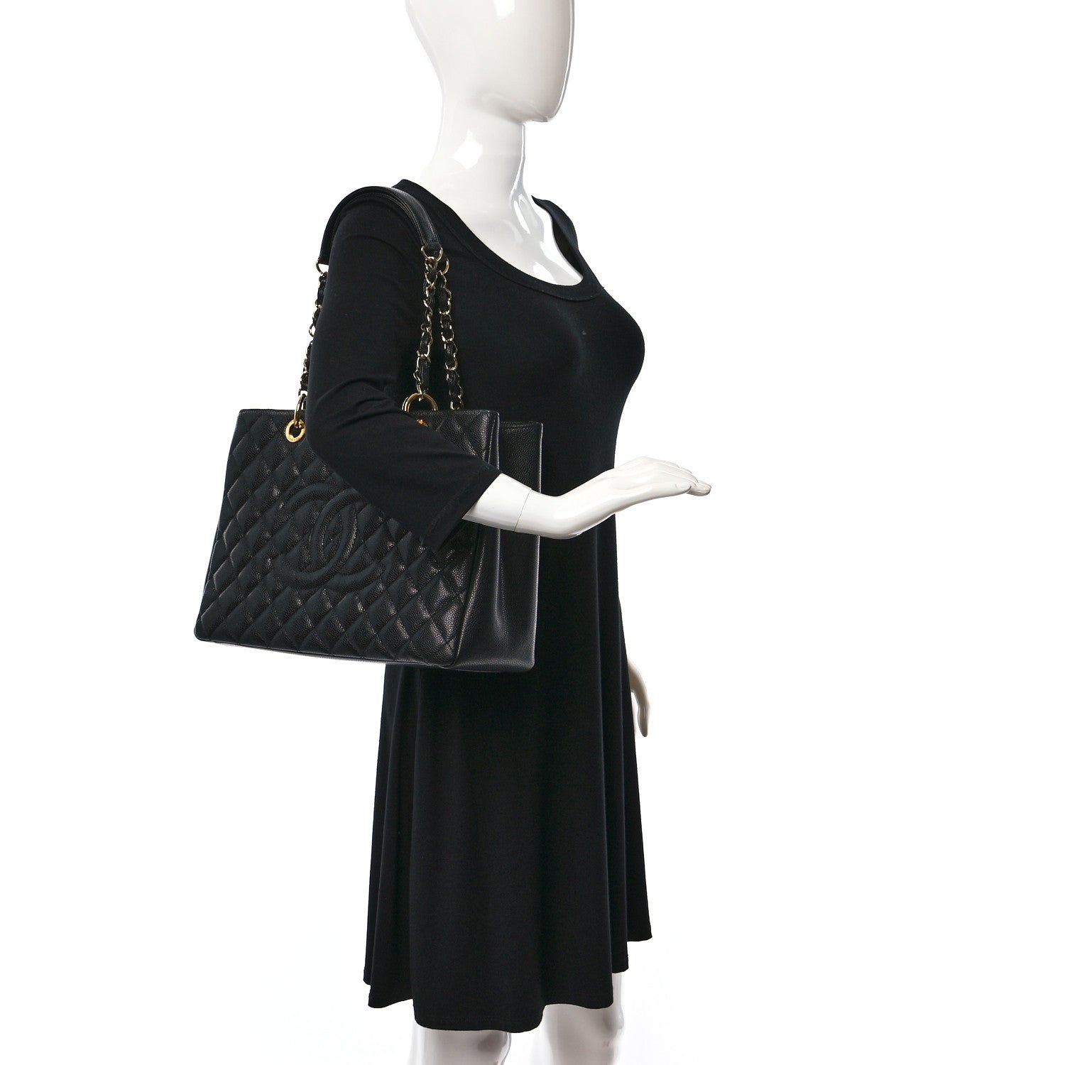 Chanel Caviar Quilted Grand Shopping Tote GST Black 2 of 9