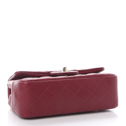 Chanel Lambskin Quilted Mini Rectangular Flap Burgundy 3 of 8