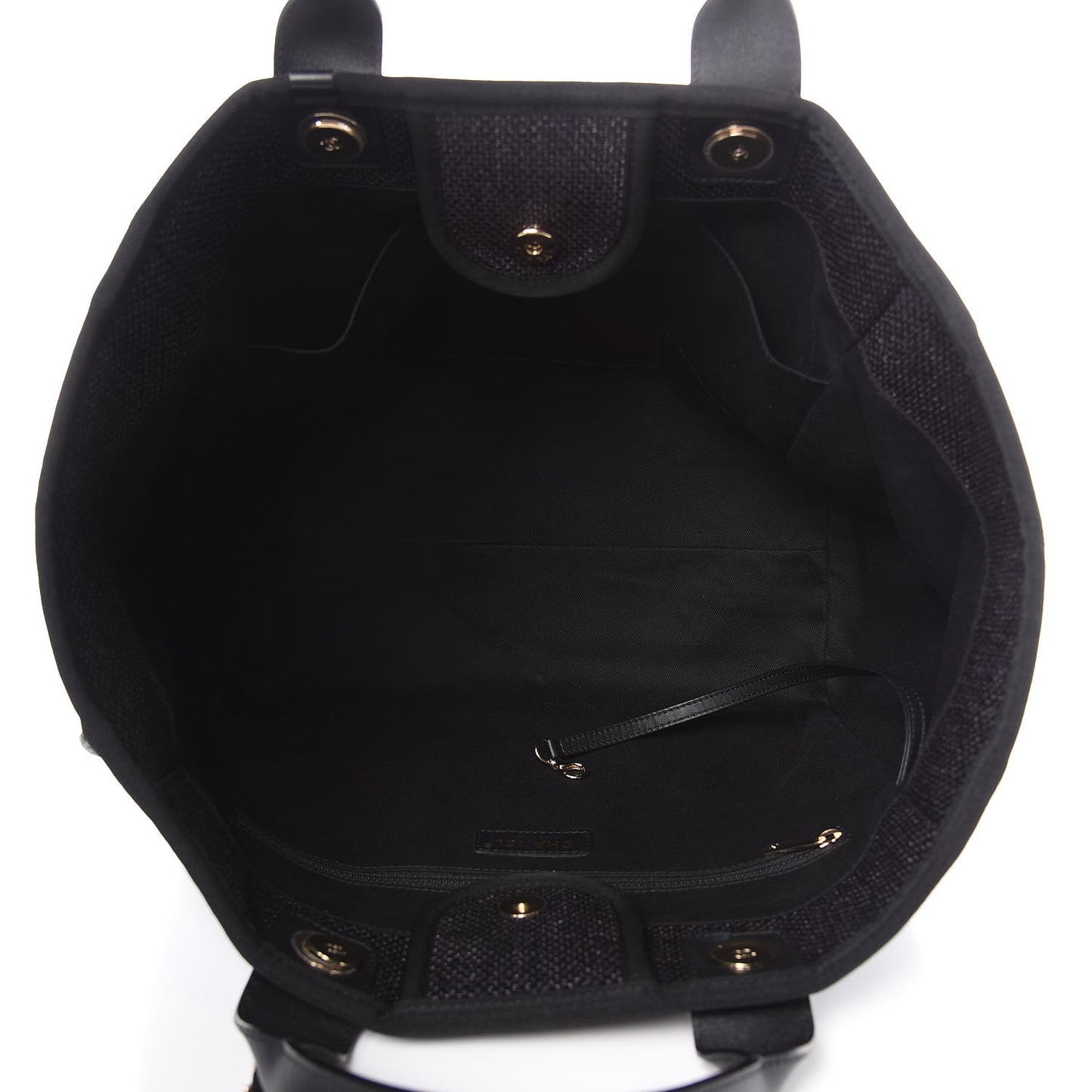 Woven Straw Raffia Large Deauville Tote Black
