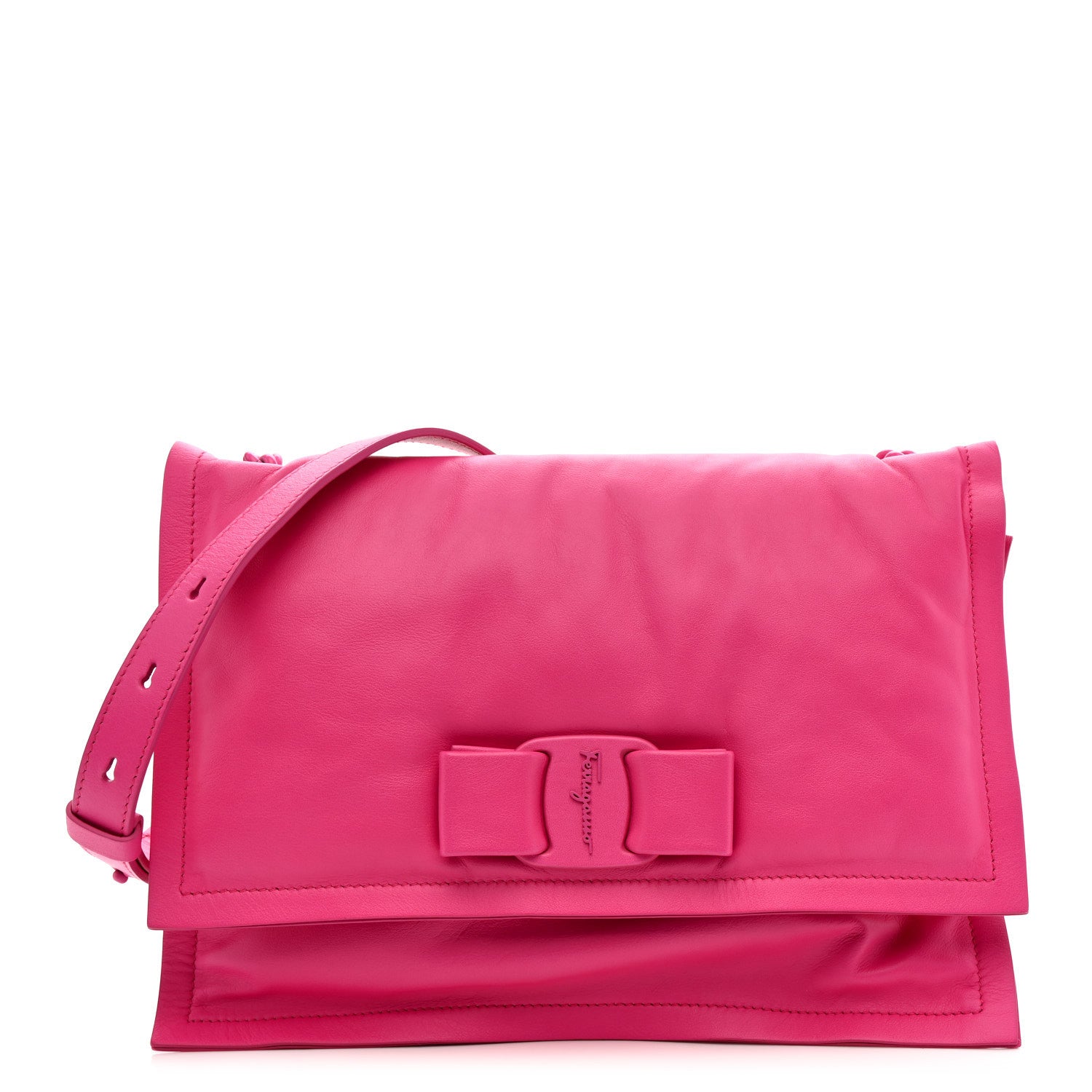 Salvatore Ferragamo Calfskin Small Viva Bow Shoulder Bag Hot Pink 1 of 11