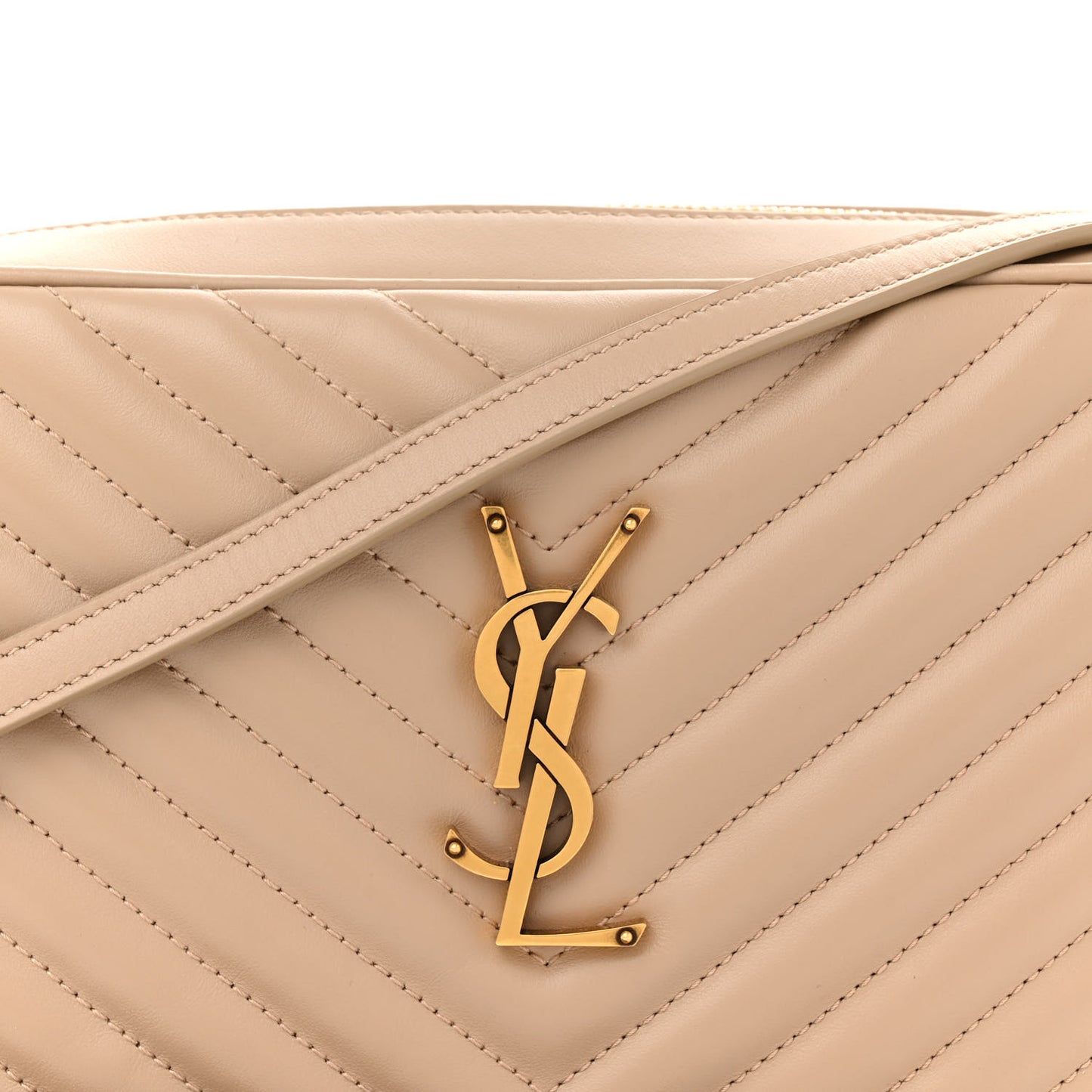 Calfskin Matelasse Monogram Lou Camera Bag Dark Beige