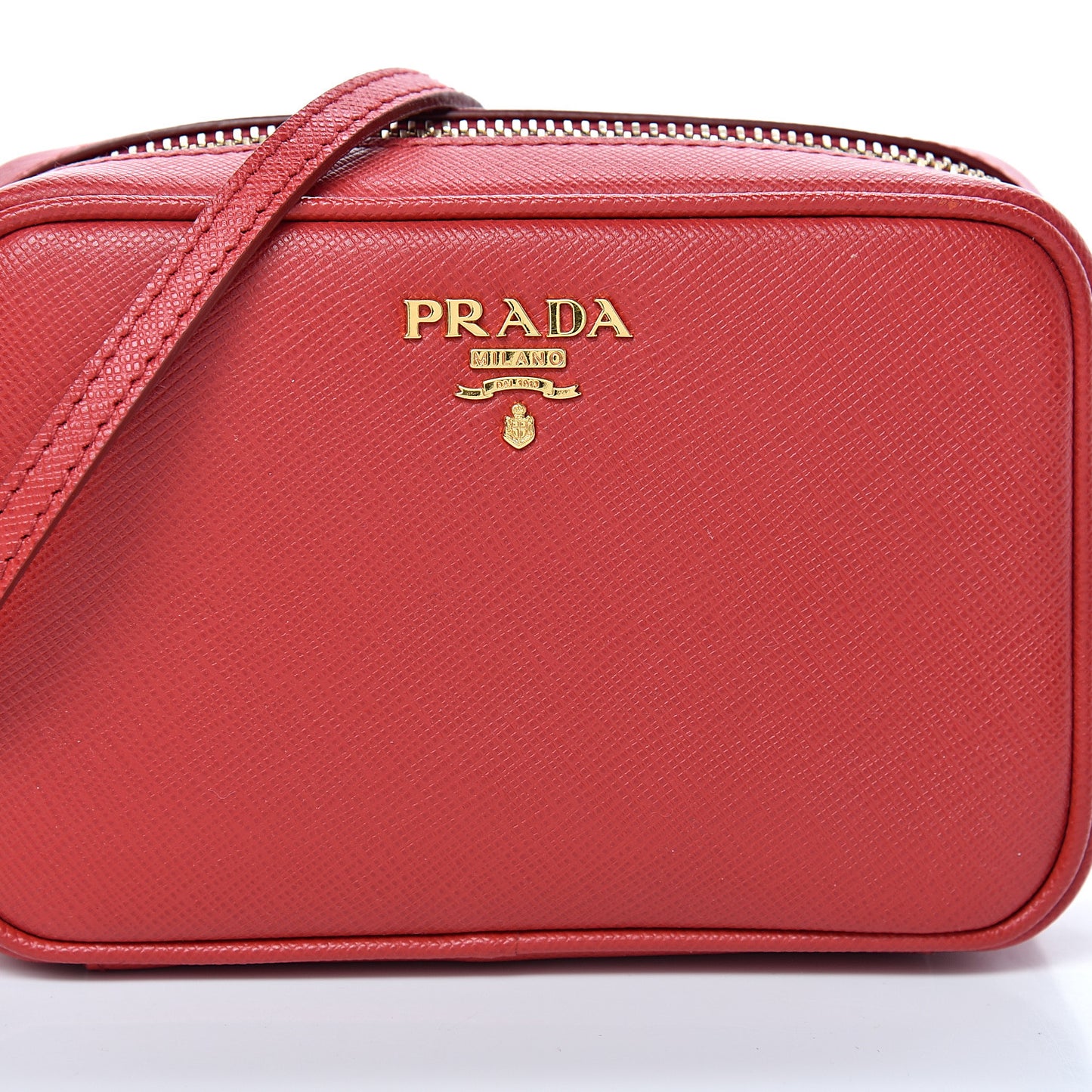 Saffiano Mini Camera Crossbody Bag Fuoco
