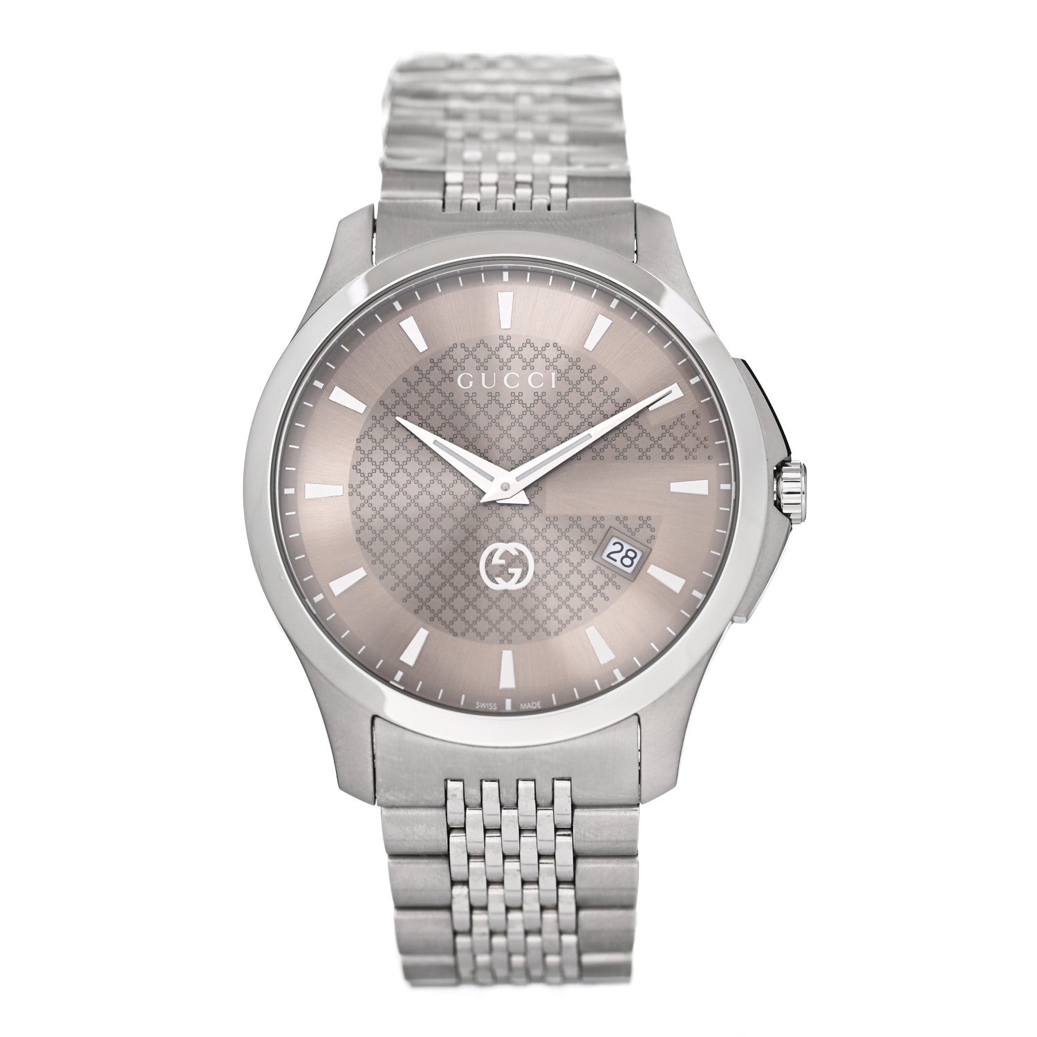 Gucci Stainless Steel 40mm G-Timeless Quartz Watch Brown 1 of 5