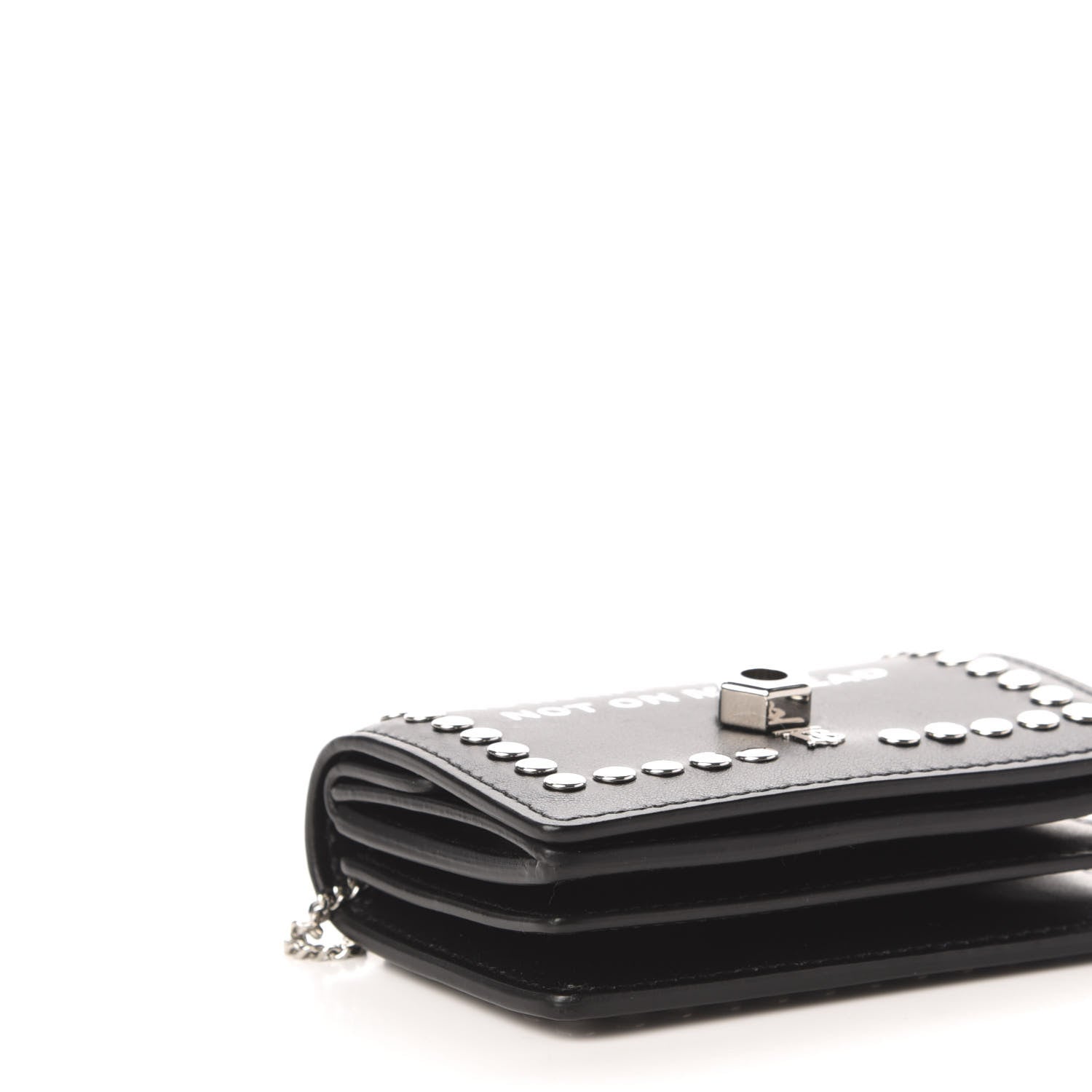 Burberry Calfskin Studded Jessie Chain Card Case Black 8 of 10