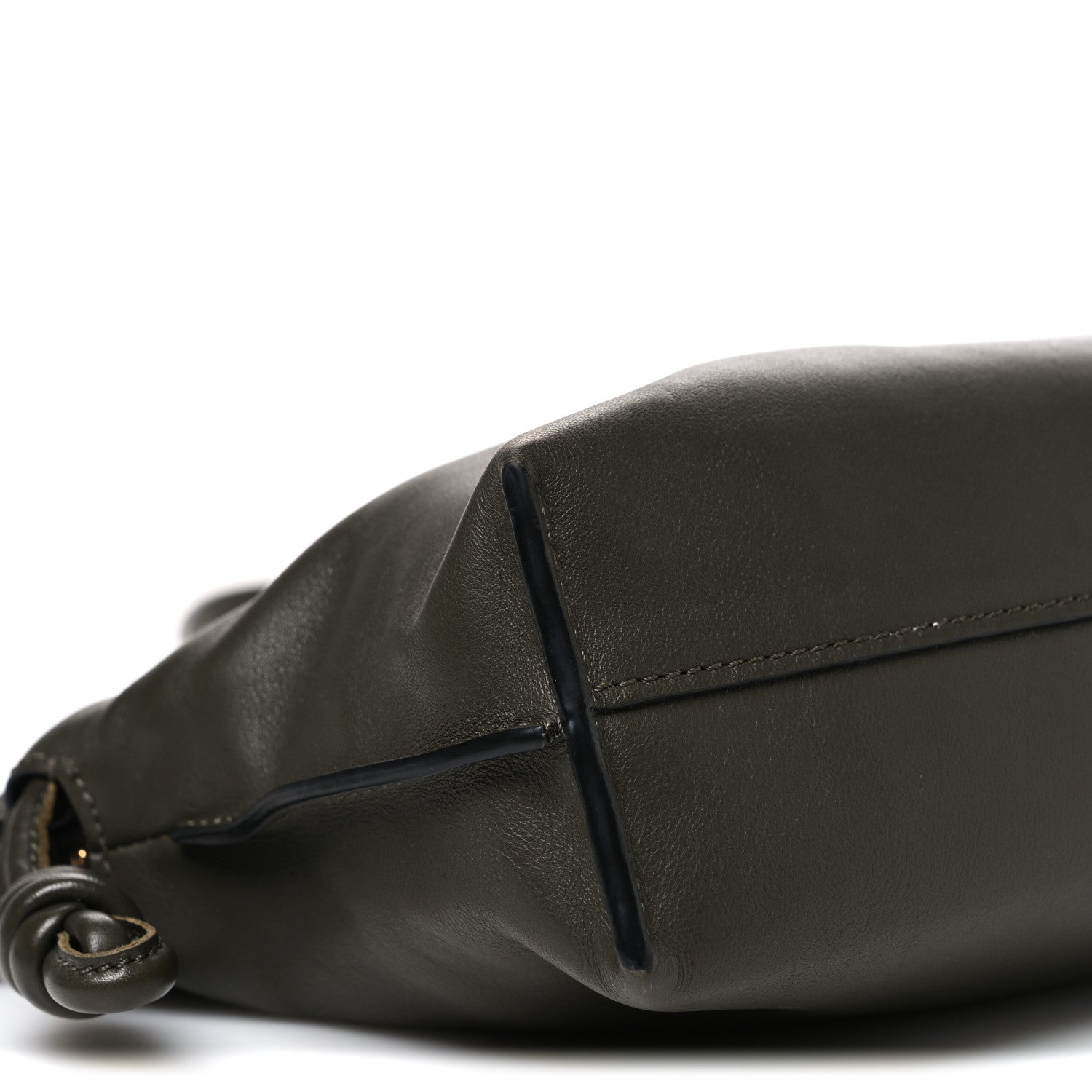 Loewe Calfskin Mini Flamenco Knot Clutch Dark Khaki 9 of 10