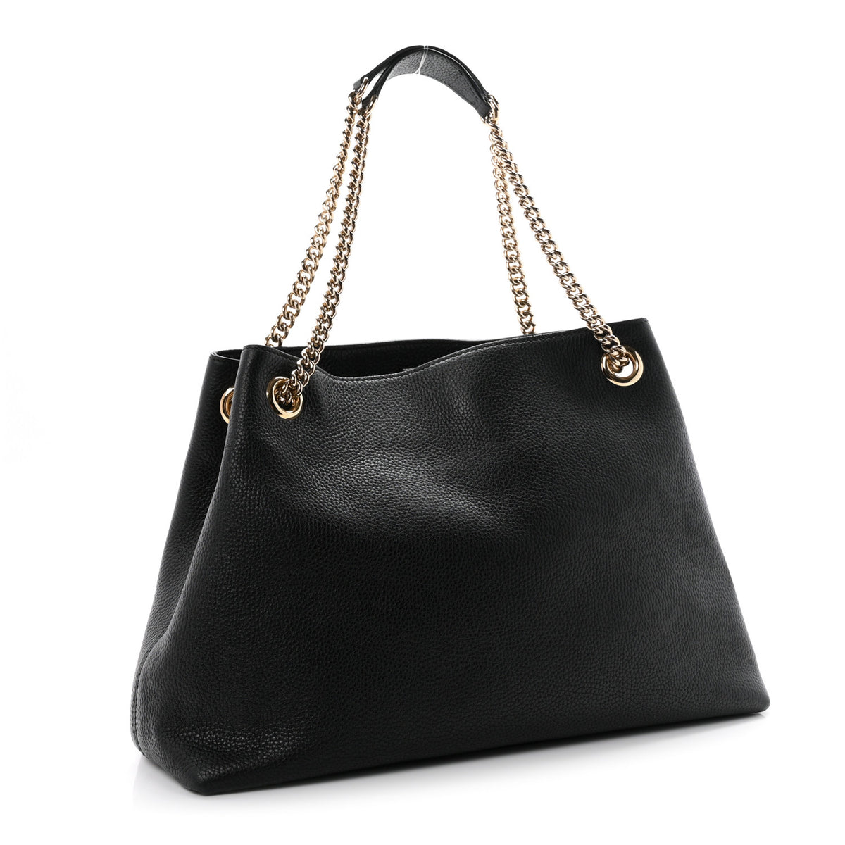 Gucci Pebbled Calfskin Medium Soho Chain Shoulder Bag Black 3 of 10