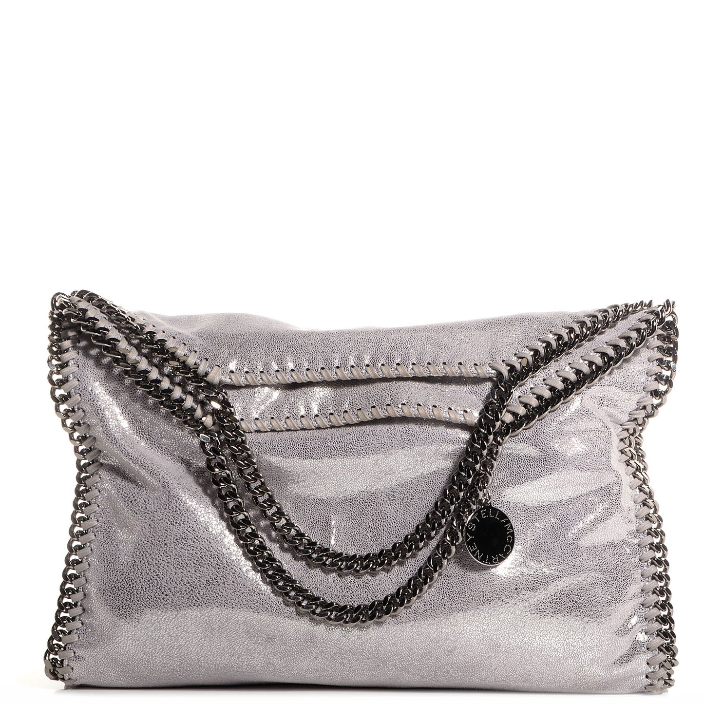 Faux Leather Shaggy Deer Small Falabella Silver